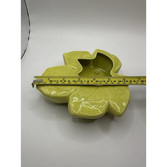 Kay Finch Mid Century Ceramic Green Leaf Shaped Dish CA Made 1935-1963 - Picture 7 of 8